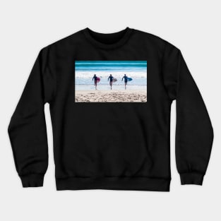 Three surfers. Crewneck Sweatshirt